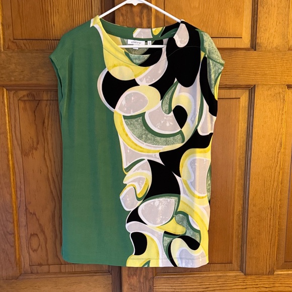 Chico's Tops - Chico’s Green and Yellow Swirl Top